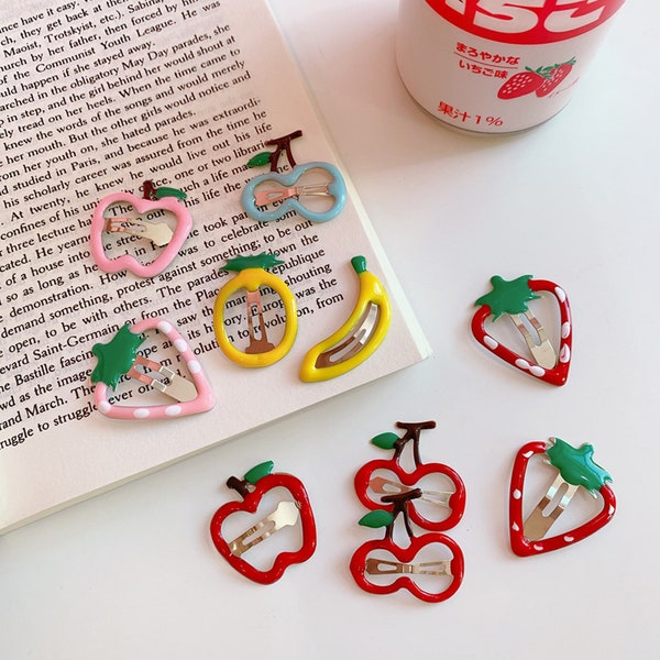 10 PCS/lot New summer girls and children lacquer fruit BB clip bangs clip strawberry banana hairpin