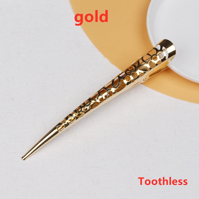 10 Teile / los 13,5 cm Metall Schnabel Clip Party Clip Friseur Positionierung Clip Hohl Entenschnabel Clip DIY Haarschmuck, Gold / Silber Bild 5