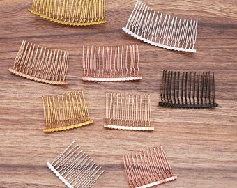 12 stuks / lot Groothandel sluier kam 12/15/20 tanden, Kam Haar Clips, haaraccessoires Haar sieraden,, Haar KamMen Blank Base