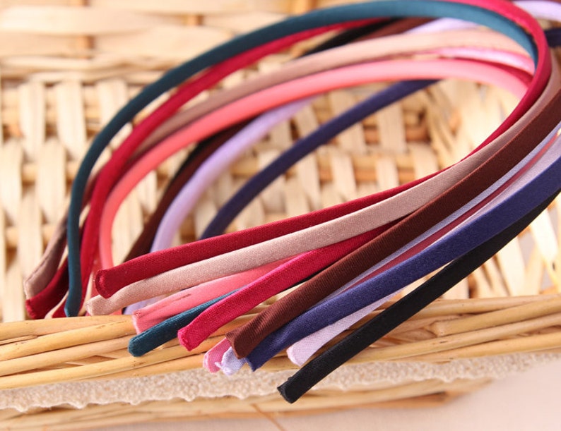 Blank Metal headband 10 PCS 5mm Wide Multi-colored Metal cloth Headband 1-107 Hair Accessories
