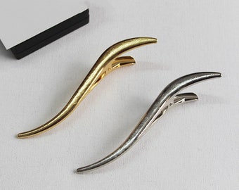 5Pcs/lot 13CM brushed gold/silver duckbill clip simple iron hair clip DIY hair accessories