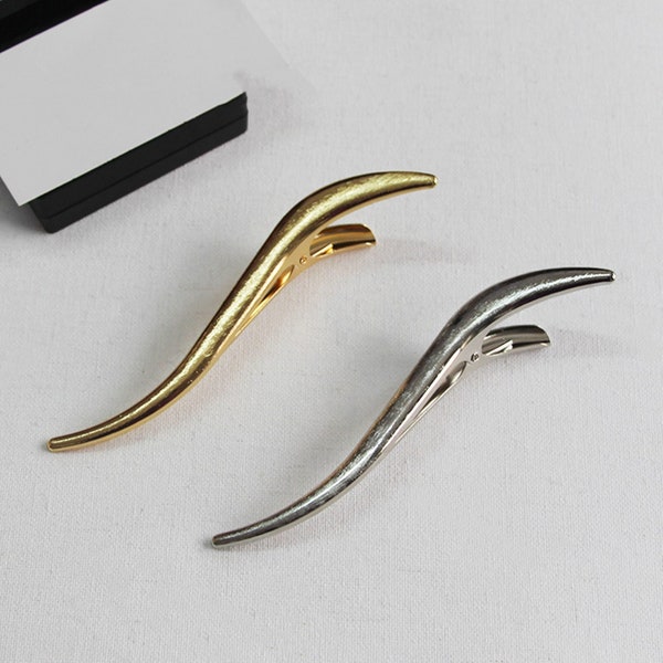 5Stk/Lot 13CM gebürstet gold/silber entenschnabel clip schlichte Eisen Haarspange DIY Haarschmuck