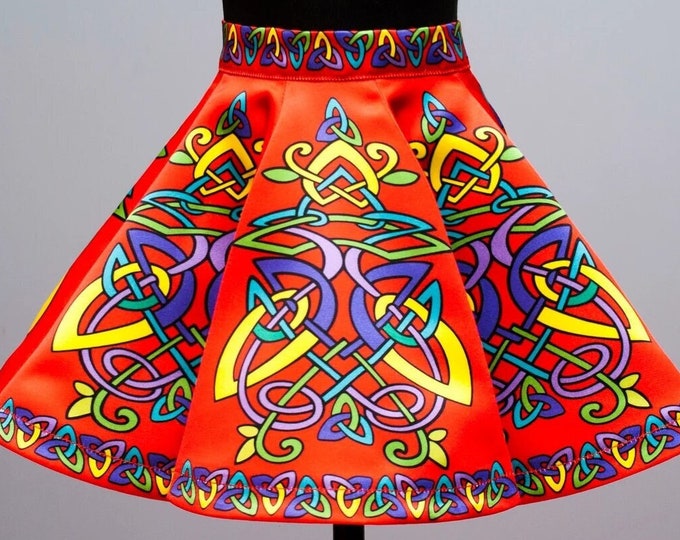 Toddler Size Irish Dance/Skirt/ European Style/Personal Skirt For Irish Dancing/Practice And Competitions/ Celtic/ Swan/ Red