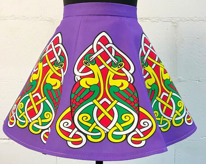 Toddler Size Irish Dance/Skirt/ European Style/Personal Skirt For Irish Dancing/Practice And Competitions/ Celtic/ Swan/ Purple