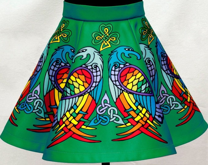 Toddler Size Irish Dance/Skirt/ European Style/Personal Skirt For Irish Dancing/Practice And Competitions/ Celtic/ Swan/ Green