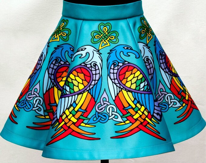 Toddler Size Irish Dance/Skirt/ European Style/Personal Skirt For Irish Dancing/Practice And Competitions/ Celtic/ Swan/ Teal/ Cyan