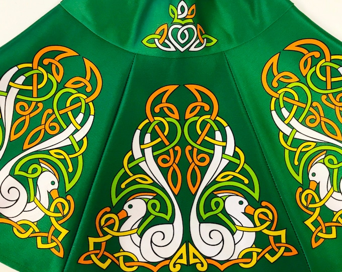 Irish Dance/Skirt/ European Style/Personal Skirt For Irish Dancing/Practice And Competitions/ Celtic/ Swan / green