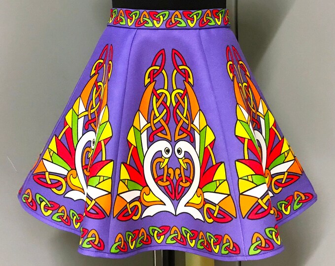 Irish Dance/Skirt/ European Style/Personal Skirt For Irish Dancing/Practice And Competitions/ Celtic/ Swan/ Purple/Royal Purple