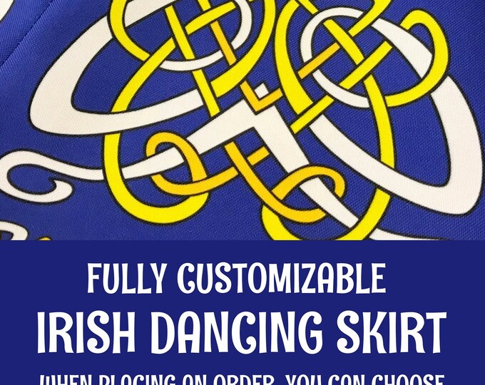 Design Your Own Irish Dance Skirt, Choose from Endless Color and Pattern Options, Customizable Handmade Irish Dance Skirt Celtic Knotwork