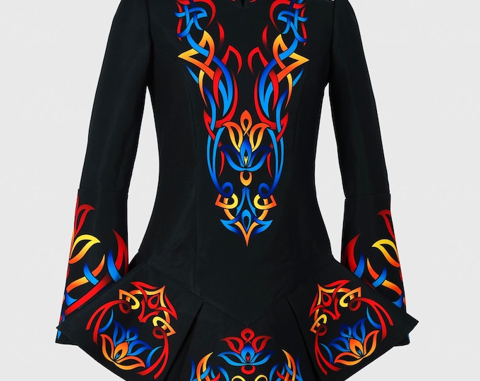Irish Dance Dress: Customized Handcrafted Personalized Celtic Solo Stepdance Costume for Festival & Competition