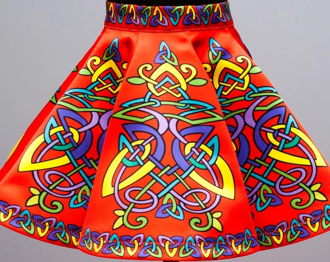 Irish Dance/Skirt/ European Style/Personal Skirt For Irish Dancing/Practice And Competitions/ Celtic/ Swan/ red