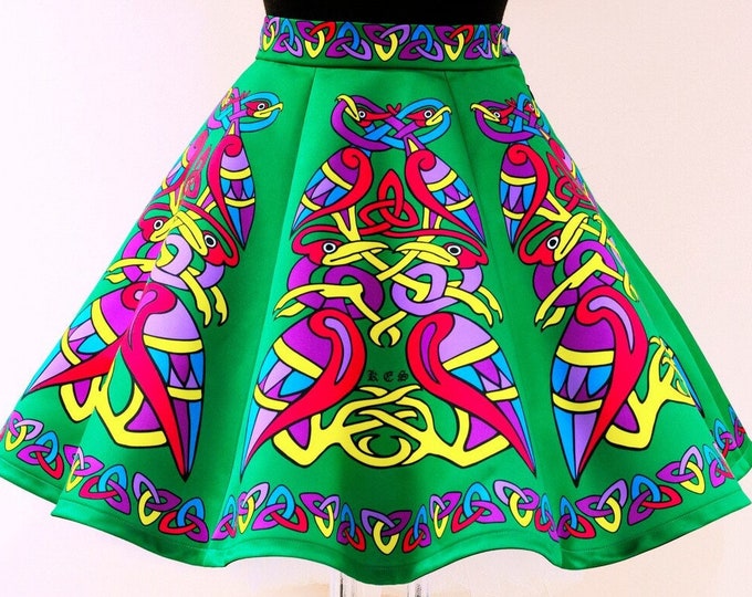 Toddler Size Irish Dance/Skirt/ European Style/Personal Skirt For Irish Dancing/Practice And Competitions/ Celtic/ Swan/ Green
