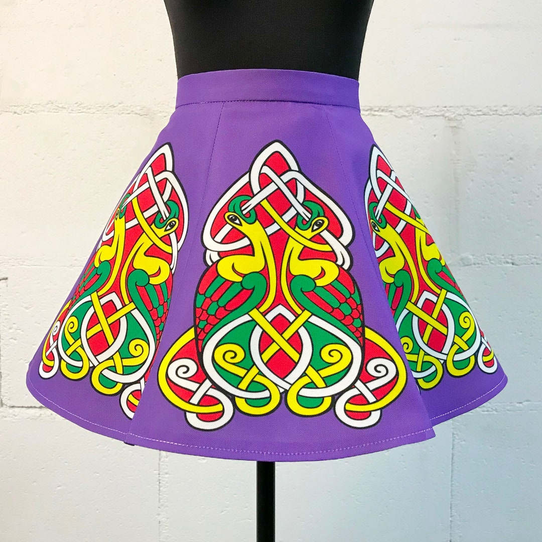 Irish Dance Classic NAVY Circular Skirt in SHINY LYCRA with PLAIN or EMBELLISHED waistband