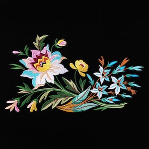 Machine embroidery,Floral embroidery design,Satin embroidery,Embroidery design,Baroque embroidery,Flower embroidery,French vintage style