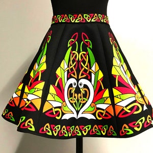 Irish Dance/Skirt/ European Style/Personal Skirt For Irish Dancing/Practice And Competitions/ Celtic/ Swan/ Black/Royal Purple