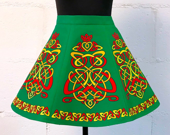 Irish Dance/Skirt/ European Style/Personal Skirt For Irish Dancing/Practice And Competitions/ Celtic/ Green/Owl/Butterfly