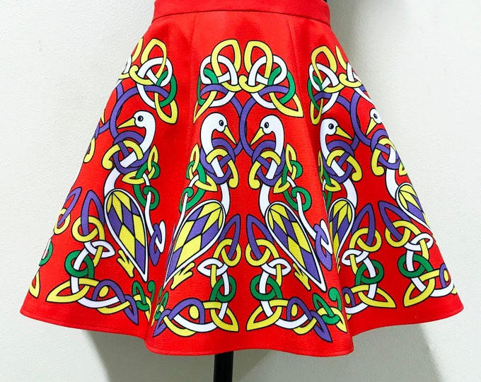 Toddler Size Irish Dance/Skirt/ European Style/Personal Skirt For Irish Dancing/Practice And Competitions/ Celtic/ Swan/ Red