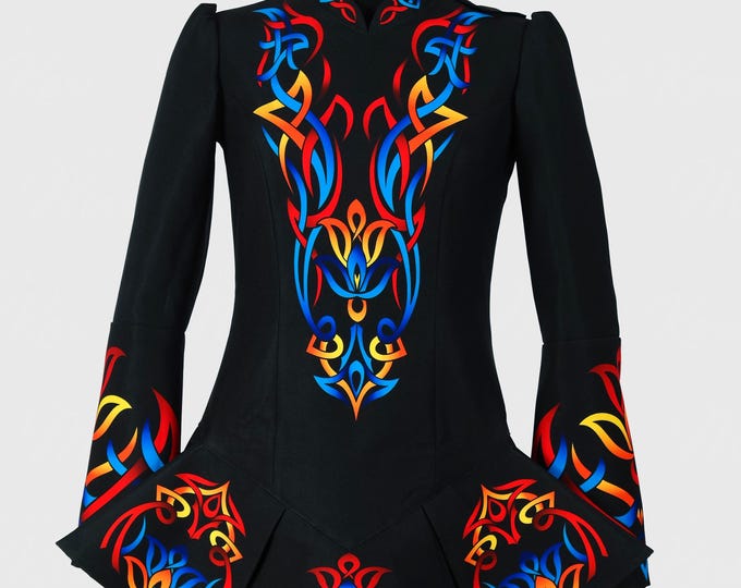 Irish Dance Solo Dress, Customized Traditional Stepdance Wear, Handcrafted Celtic Costume, Personalized Outfit for Festival and Competition