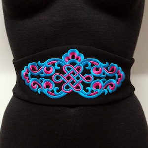 Celtic Knot Satin Stitch Embroidery Design Cuffs Belt