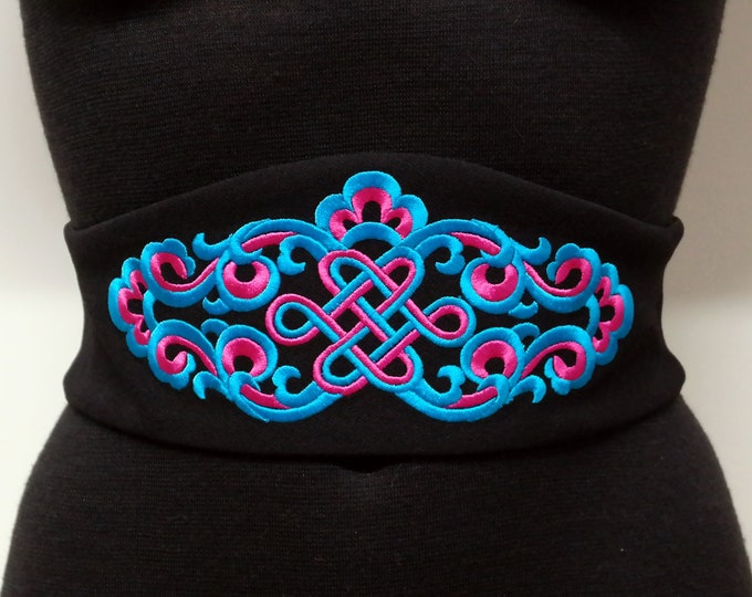 Celtic Knot Satin Stitch Embroidery Design Cuffs Belt