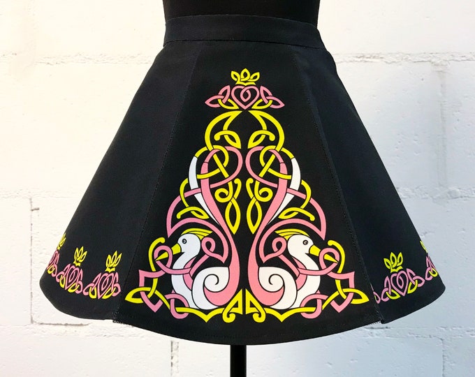Irish Dance/Skirt/ European Style/Personal Skirt For Irish Dancing/Practice And Competitions/ Celtic/ Black/Swan