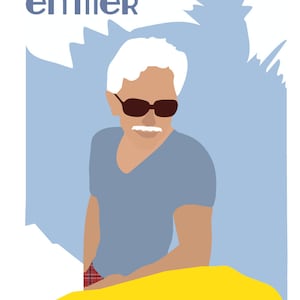 Vintage illustration. Blue tones. Fashion.Made In France.Digital art. Gift idea. Portrait Family.Sea.Grandfather. Boat