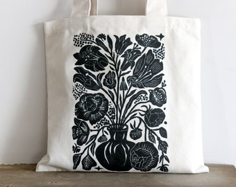 Flower Vase  eco bag 100% canvas cotton tote, 400mmX380mm