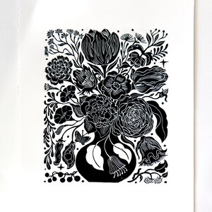 Vase I, Original block Print, Linocut Print, Handcut Print, Linoleum block print, Limited edition print, Art print, Original art image 2