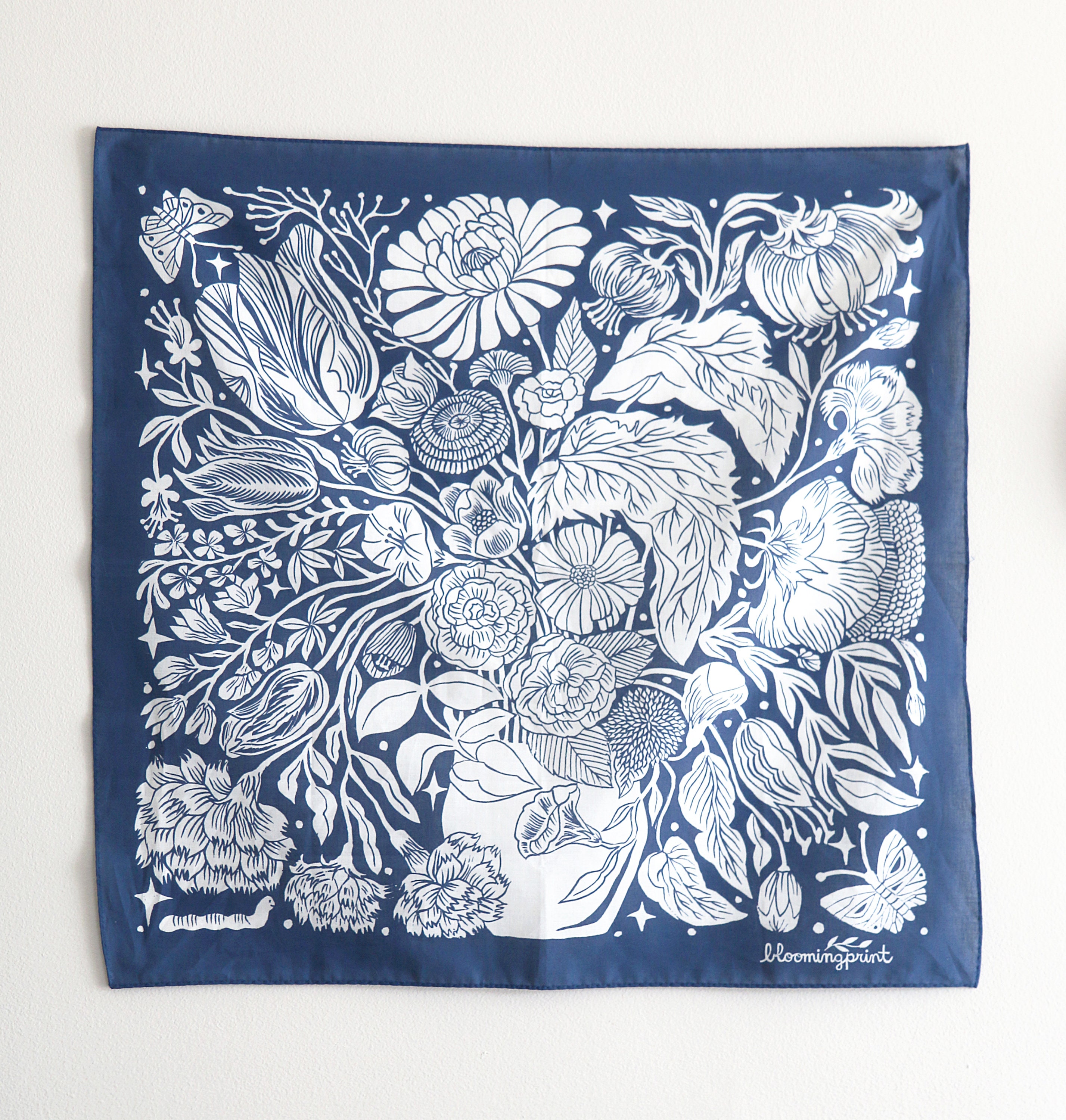 Still Life Bandana, Wildflower Cotton Bandana, Floral Scarf, Soft Cot…
