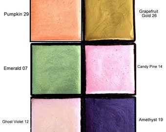 Metallic foil watercolor set, mega size, handmade, professional artist paint, 6 colors-set:03