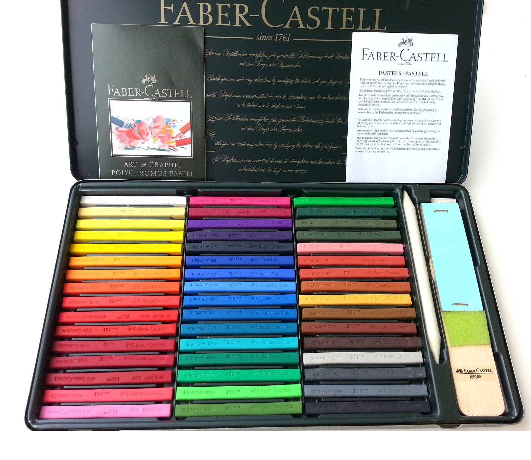 Pasteles Faber Castell Polychromos Caja de madera 100 colores