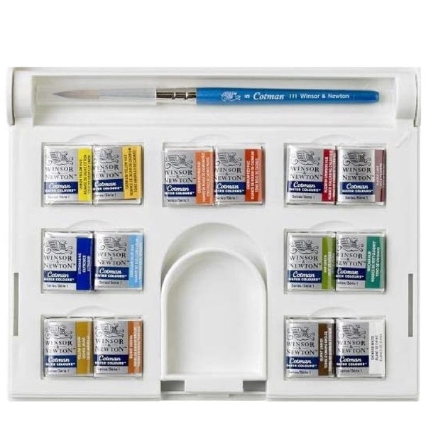 Winsor Newton Cotman Compact 14 Color Tablet Watercolor Set Special