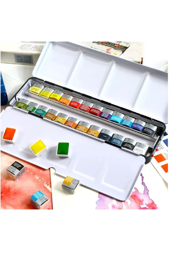 Winsor Newton Cotman Watercolor Set 24 Colors Metal Box Artist