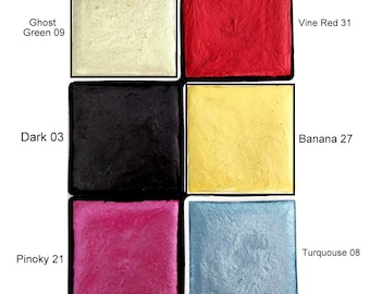 Metallic foil watercolor set, mega size, handmade, professional artist paint, 6 colors-set:04