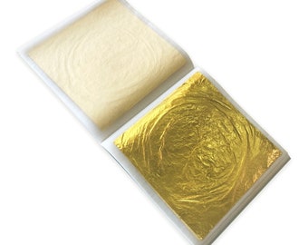 Neta leaf gold, 22 carat yellow gold, 25 leaves 8×8 cm, standard thickness