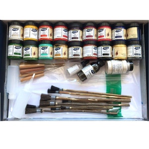 Full Professional Ebru Marbling Set 18 Colors 35*50 cm - All the products you need for your professional marbling works.
