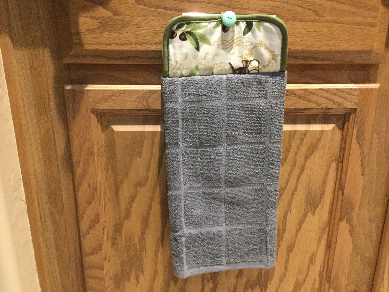 Hanging Kitchen Towels With Sewn on Pot Holder and Button Etsy