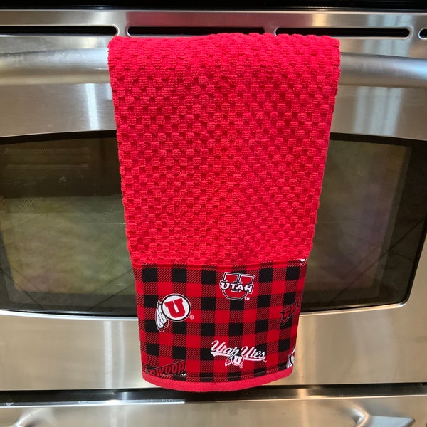 Utah Utes hand towel, Utah Utes, Utah Utes Kitchen Towel, Utah Utes Swoop