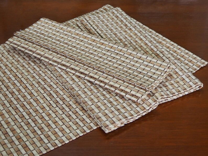 Bamboo Placemats Set of 4 handmade & natural table mats with Etsy