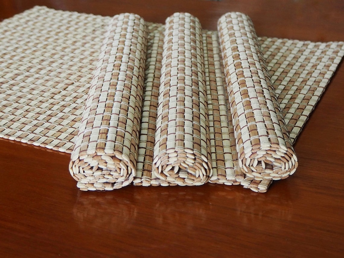 Bamboo Placemats Set of 4 handmade & natural table mats with Etsy