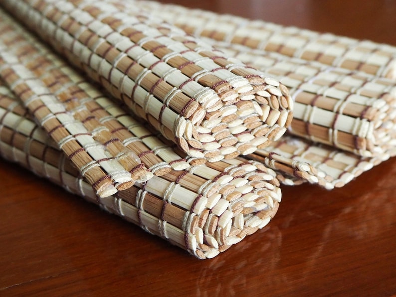 Bamboo Placemats Set of 4 handmade & natural table mats with Etsy