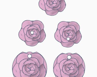 Rose Lid Topper STL and 3mf – Stanley & Libbey Cup Floral Design (Digital Download)