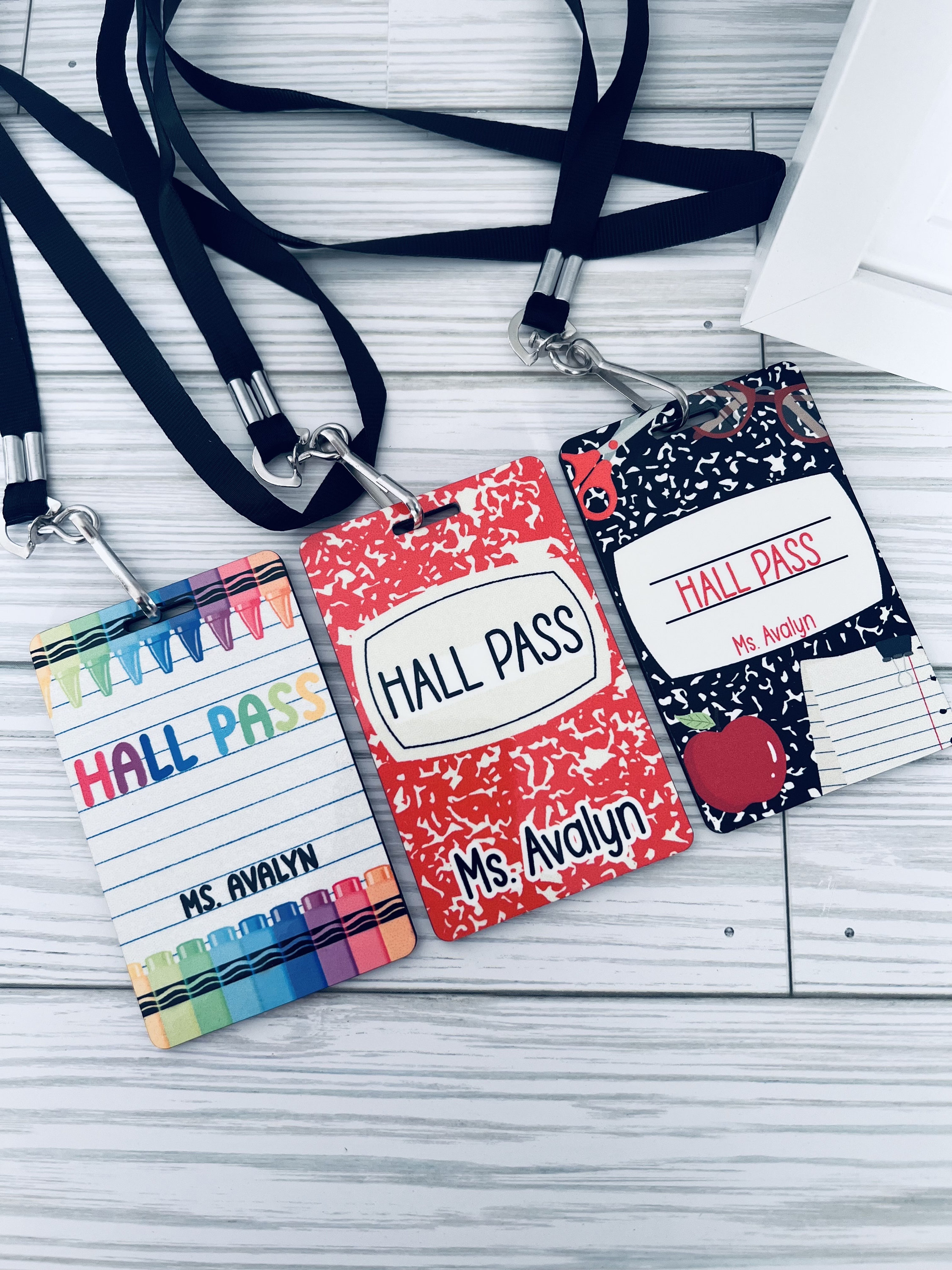 Classroom Double Sided Hall Passes 6 pk Bundle for Teacher | Classroom Hall Passes | Hall Passes | Custom Hall Passes | Teacher Gifts
