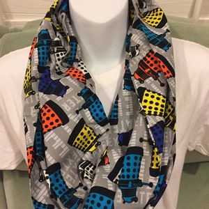 Doctor Who Dalek Exterminator Infinity Scarf - Sci-Fi Print Accessory | Whovian Fashion | Galactic Gift