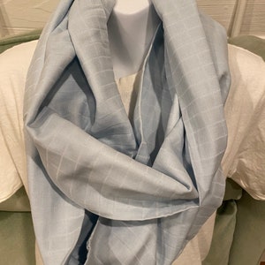 Handmade Cotton Scarf, Baby Blue Infinity Scarf, Warm Scarf for Kids, Lightweight Neck Scarf, Winter Fashion Women&#39;s Scarf