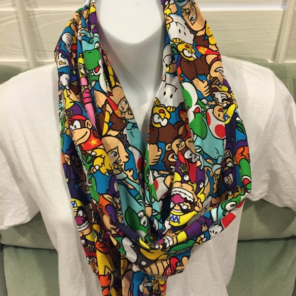 Nintendo Super Mario Characters Multi Print Infinity Scarf