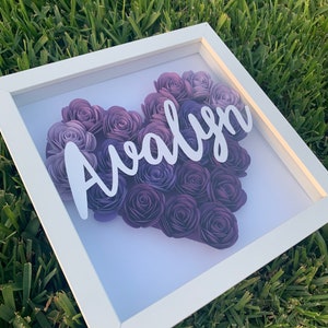 Blooms of Love: Heart-Shaped Flower Box - Personalized Shadow Box for Every Occasion  Mother's Day, Anniversary, Birthday, Baby, Valentine’s