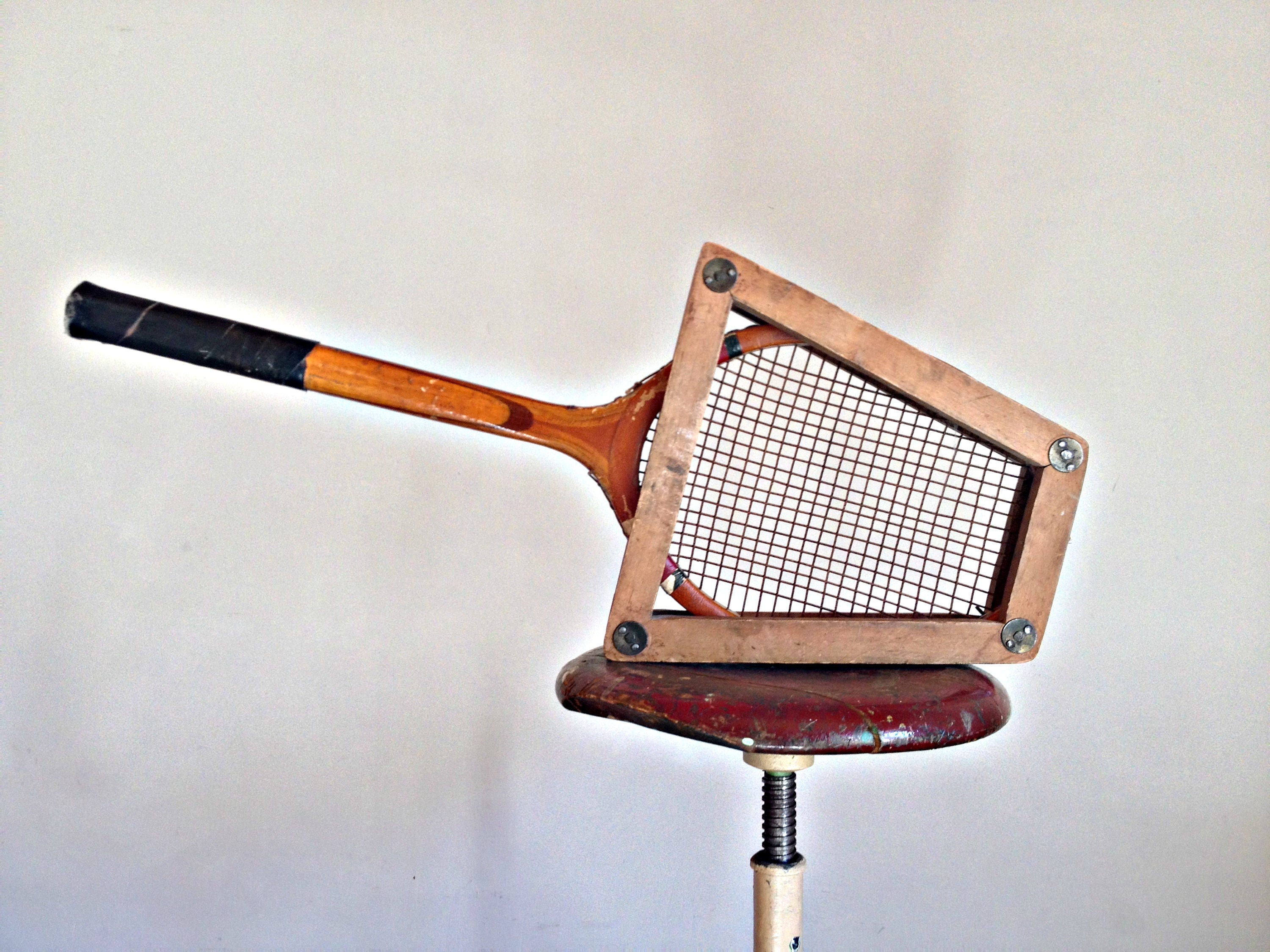 Vintage tennis racket with press frame Rustic tennis racket Etsy