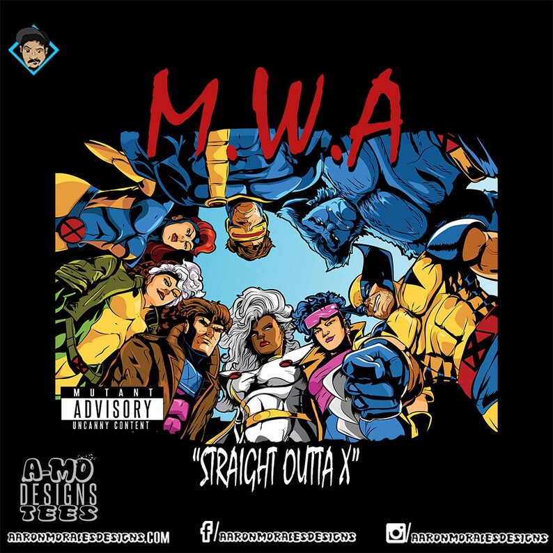 Straight Outta X Animated Rap album Cover NWA T-Shirt Mashup Unisex and Ladies Fit image 4