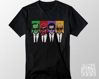 Halloween Reservoir Monsters T-Shirt Movie Monster Reservoir Dogs Mashup Unisex Fit and Ladies Fit